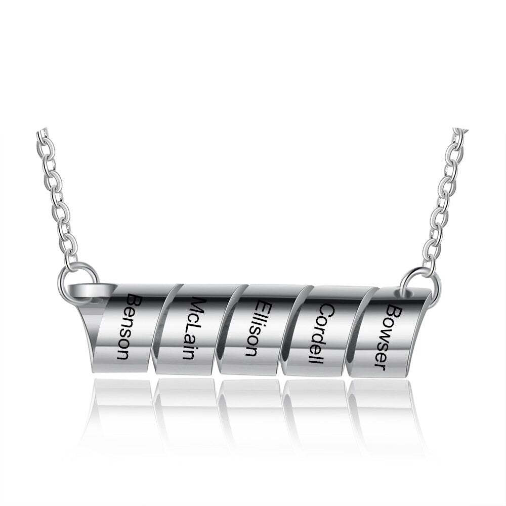Personalized Engraved 5 Names Necklaces For Men-Florence Scovel