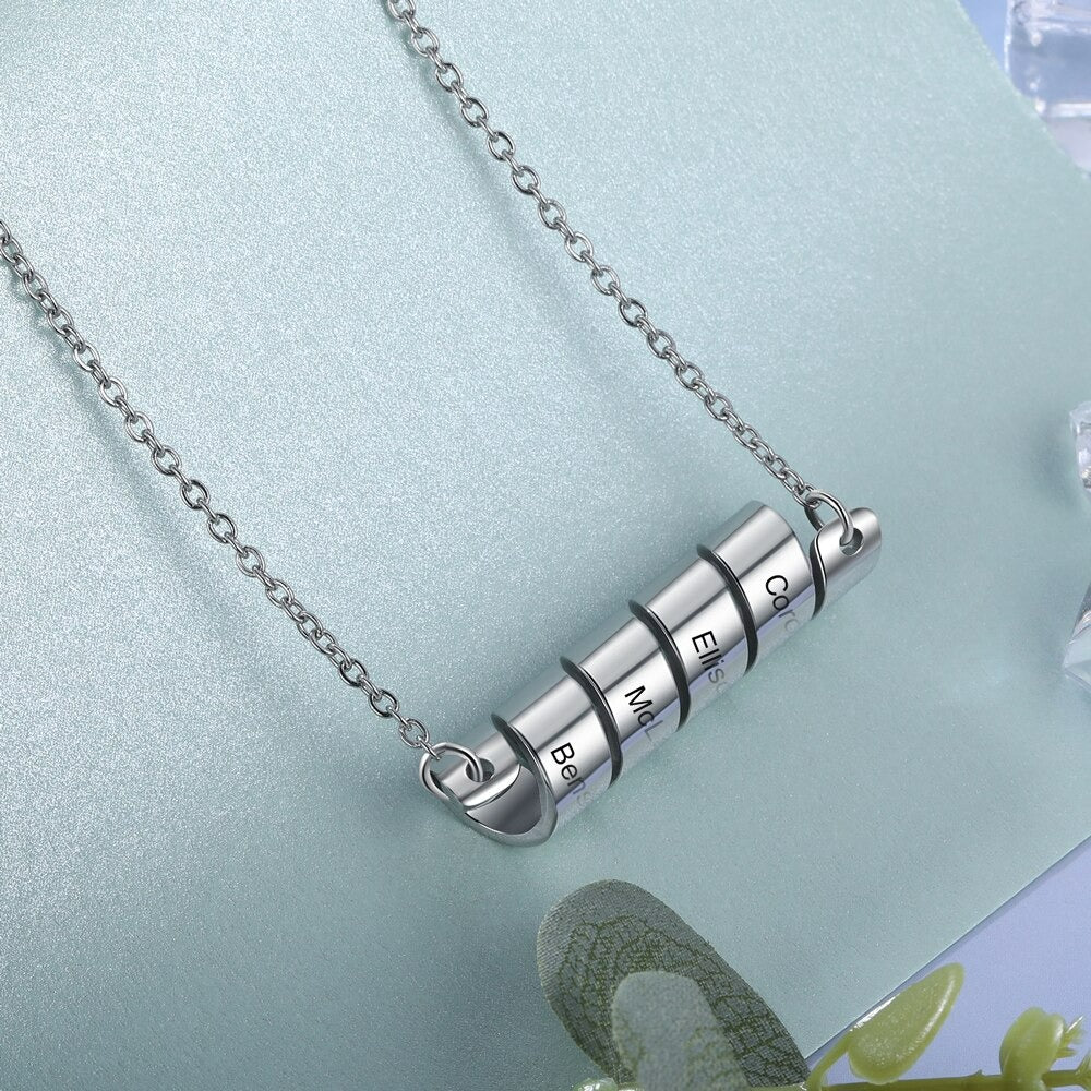 Personalized Engraved 5 Names Necklaces For Men-Florence Scovel