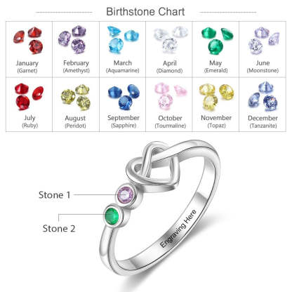 Personalized Engraving 2 Stones Knot Rings for Women-Florence Scovel