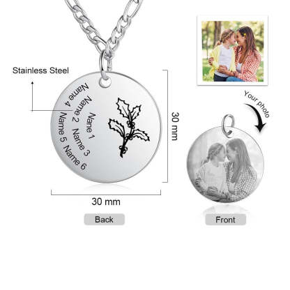 Personalized Engraving Name Birth Month Flower Necklace-Florence Scovel