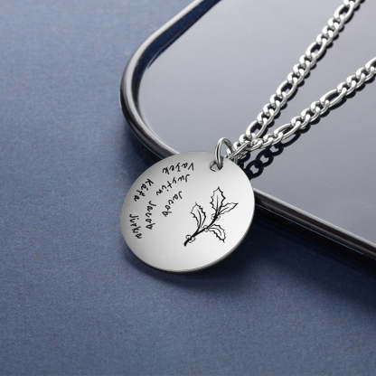 Personalized Engraving Name Birth Month Flower Necklace-Florence Scovel
