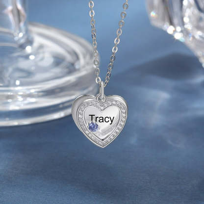 Personalized Engraving Zirconia Cordate Necklace-Florence Scovel