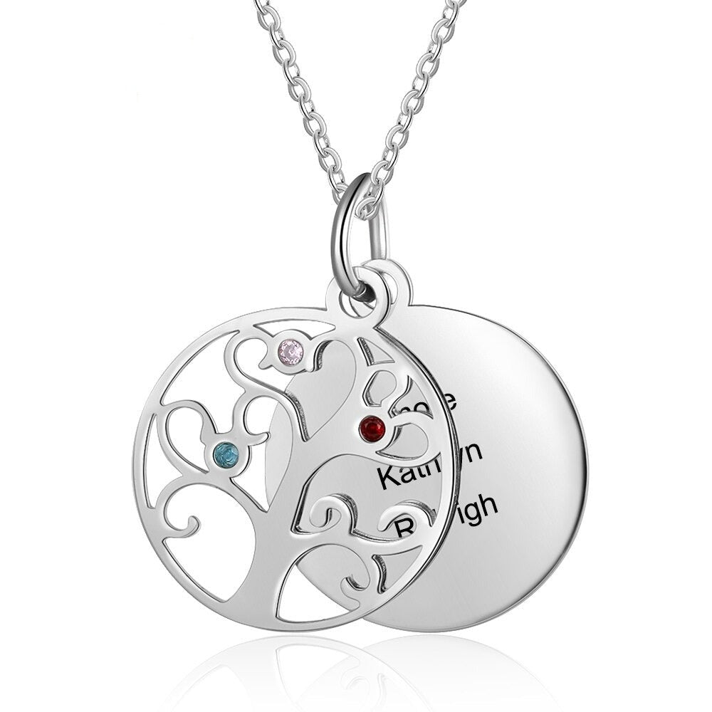 Personalized Filigree Family Tree Pendant-Florence Scovel