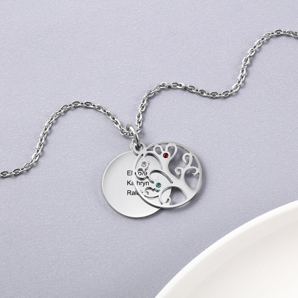 Personalized Filigree Family Tree Pendant-Florence Scovel
