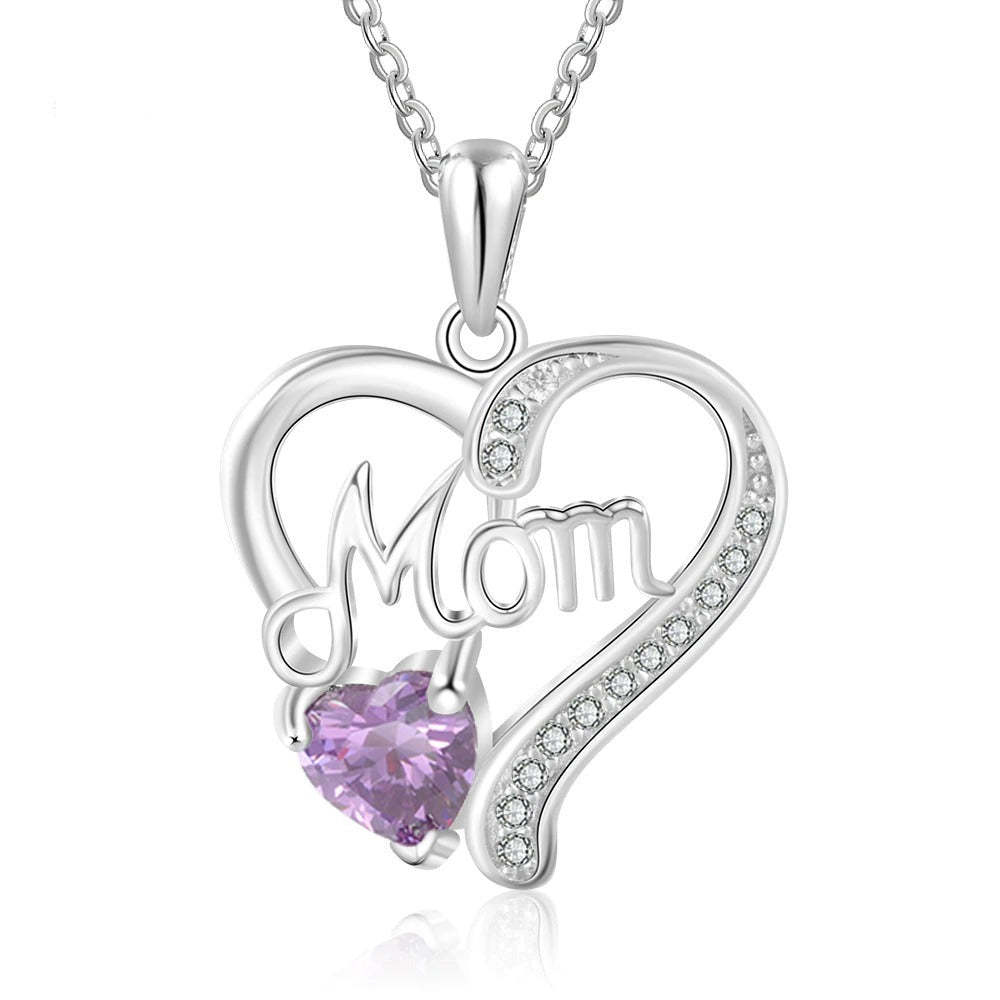 Personalized 1 Stone Elegant Heart Necklace-Florence Scovel