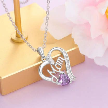 Personalized 1 Stone Elegant Heart Necklace-Florence Scovel