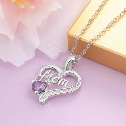 Personalized 1 Stone Elegant Heart Necklace-Florence Scovel