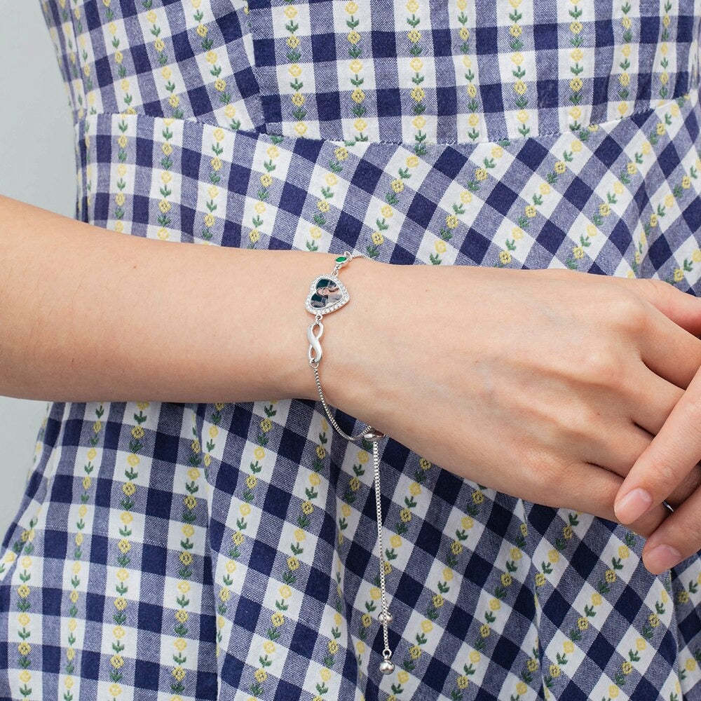 Personalized Cordate Photo Infinity Bracelet-Florence Scovel
