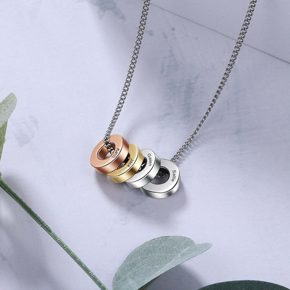 Personalized 4 Names Family Bead Necklace-Florence Scovel