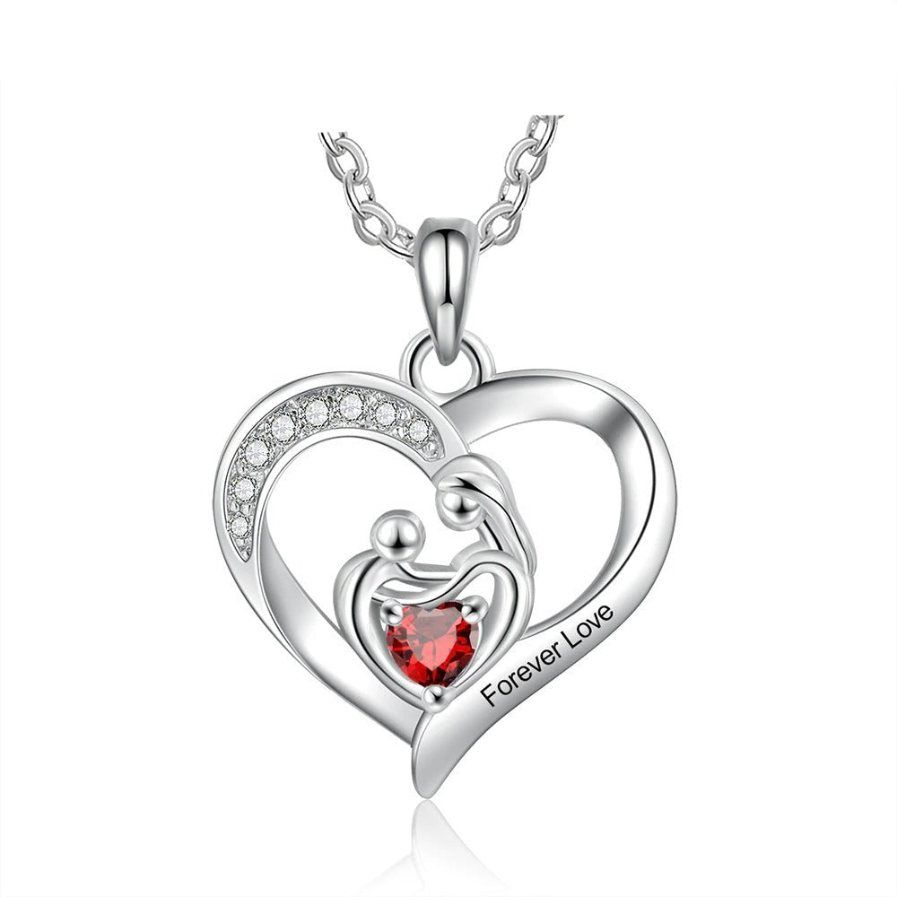 Personalized Mom Baby Heart Pendant-Florence Scovel