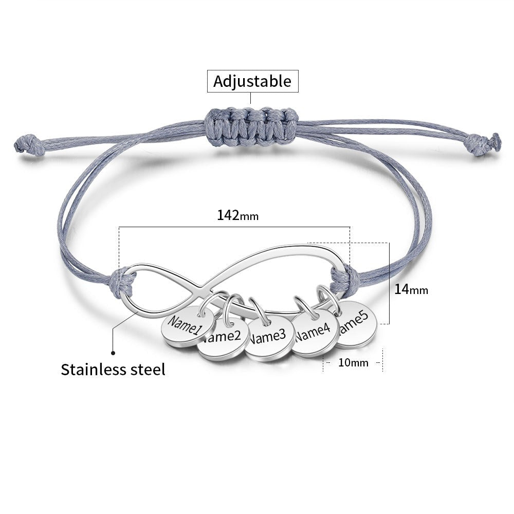 Personalized Mothers Kids 4 Name Bracelet-Florence Scovel