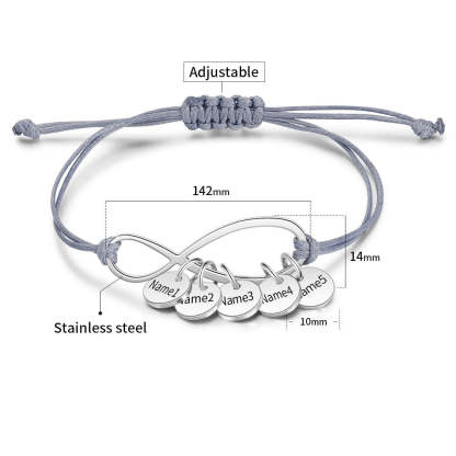 Personalized Mothers Kids 4 Name Bracelet-Florence Scovel