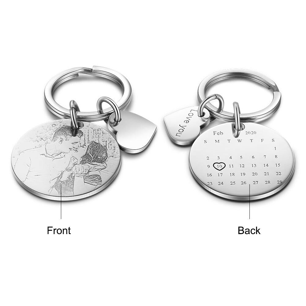 Personalized Name & Date Engraved Keychain-Florence Scovel