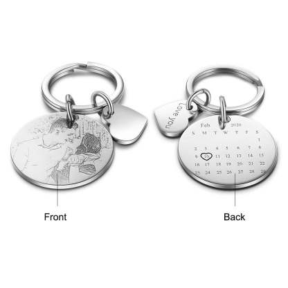 Personalized Name & Date Engraved Keychain-Florence Scovel