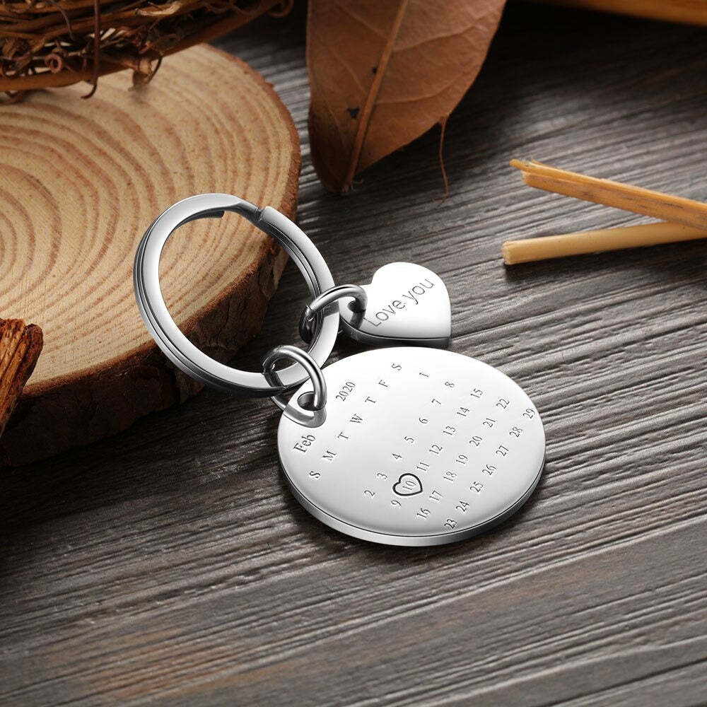 Personalized Name & Date Engraved Keychain-Florence Scovel