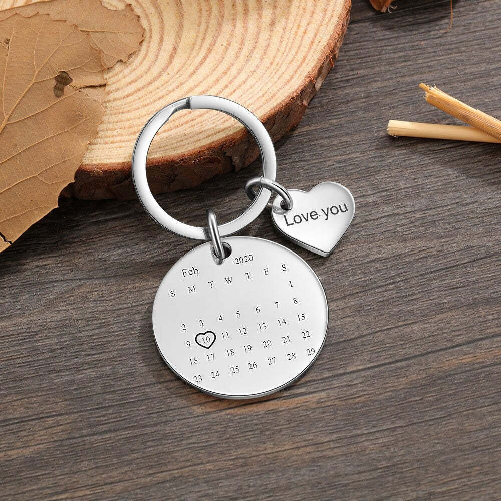 Personalized Name & Date Engraved Keychain-Florence Scovel