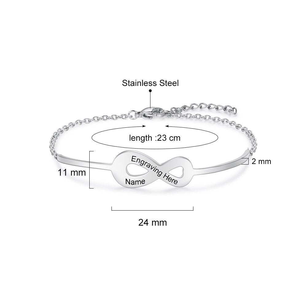 Engraved Infinity Bracelets With Name-Florence Scovel