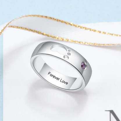 Personalized Name Hollow Baby Feet Ring-Florence Scovel