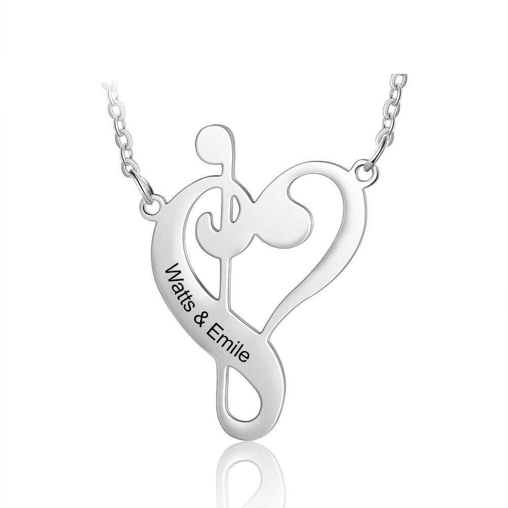 Personalized 2 Names Musical Pendant-Florence Scovel