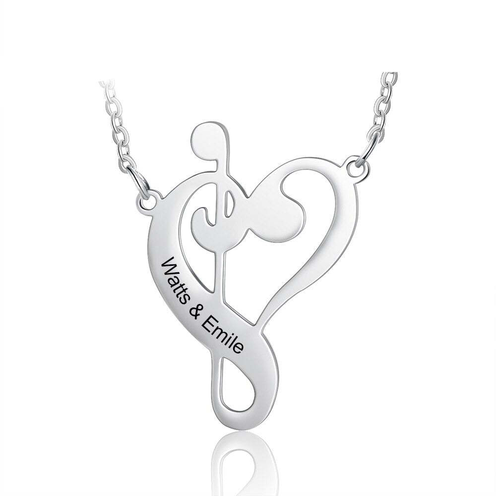 Personalized 2 Names Musical Pendant-Florence Scovel