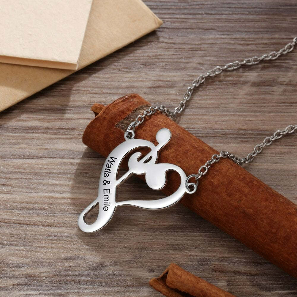 Personalized 2 Names Musical Pendant-Florence Scovel