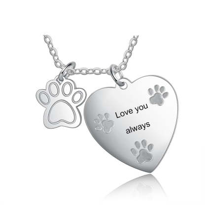 Personalized Pet Paw Engraving Necklace-Florence Scovel
