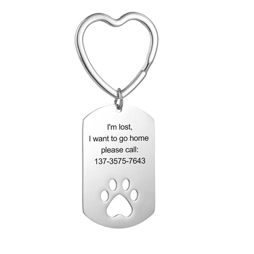 Custom Engraving Pet Paw Keychains-Florence Scovel