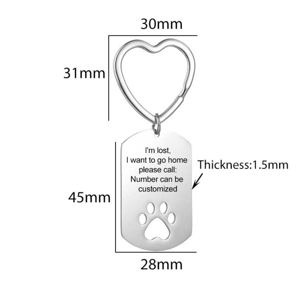 Custom Engraving Pet Paw Keychains-Florence Scovel