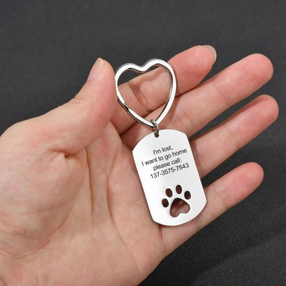 Custom Engraving Pet Paw Keychains-Florence Scovel