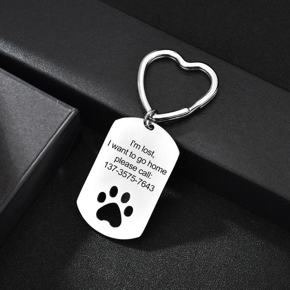 Custom Engraving Pet Paw Keychains-Florence Scovel