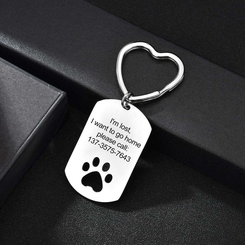 Custom Engraving Pet Paw Keychains-Florence Scovel
