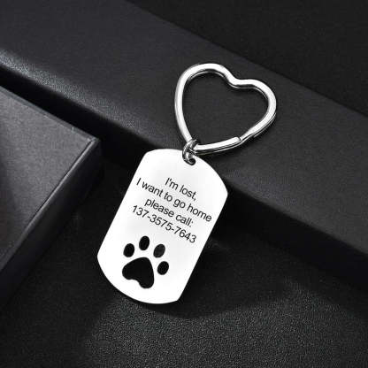 Custom Engraving Pet Paw Keychains-Florence Scovel