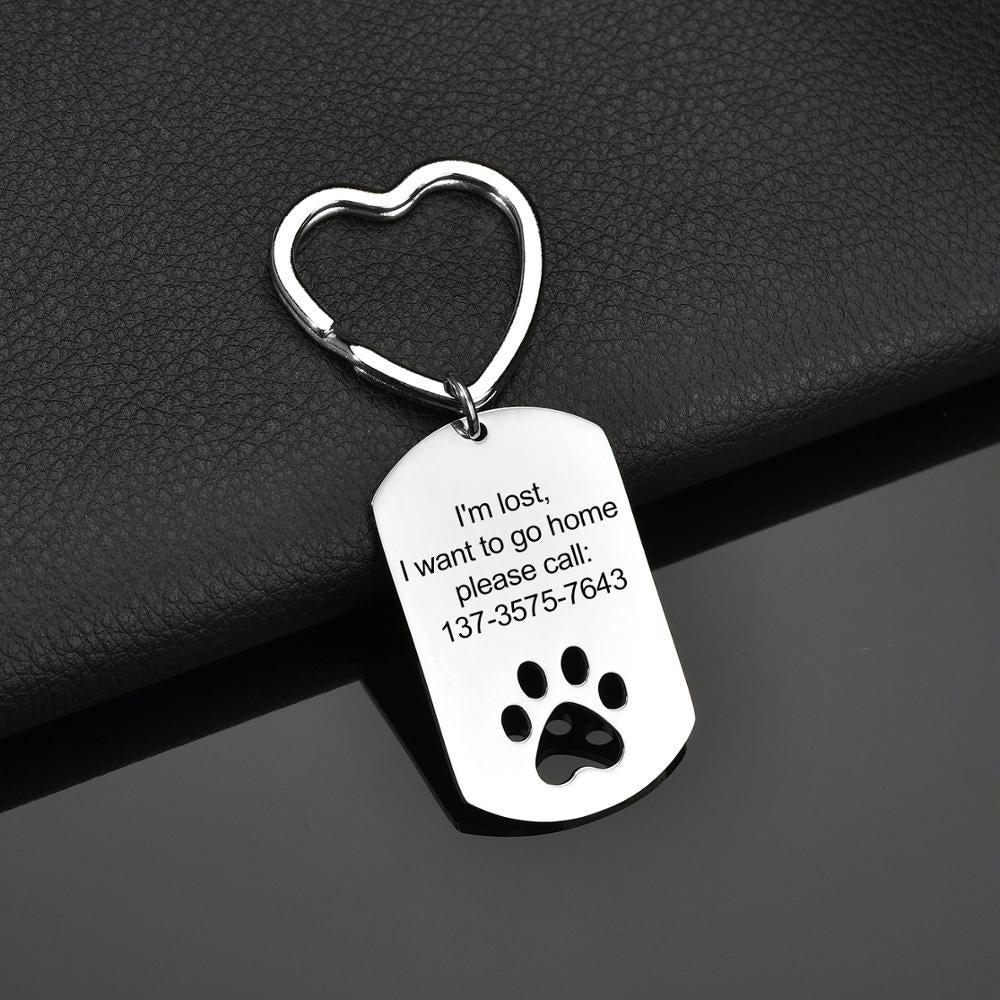 Custom Engraving Pet Paw Keychains-Florence Scovel