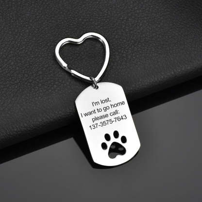 Custom Engraving Pet Paw Keychains-Florence Scovel