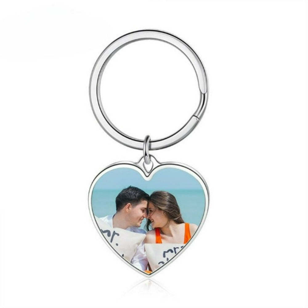Custom Cordate Photo Keychain For Couples-Florence Scovel