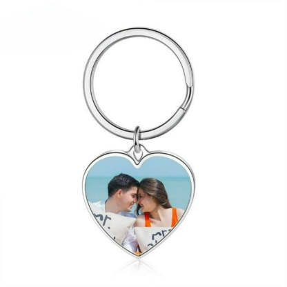 Custom Cordate Photo Keychain For Couples-Florence Scovel