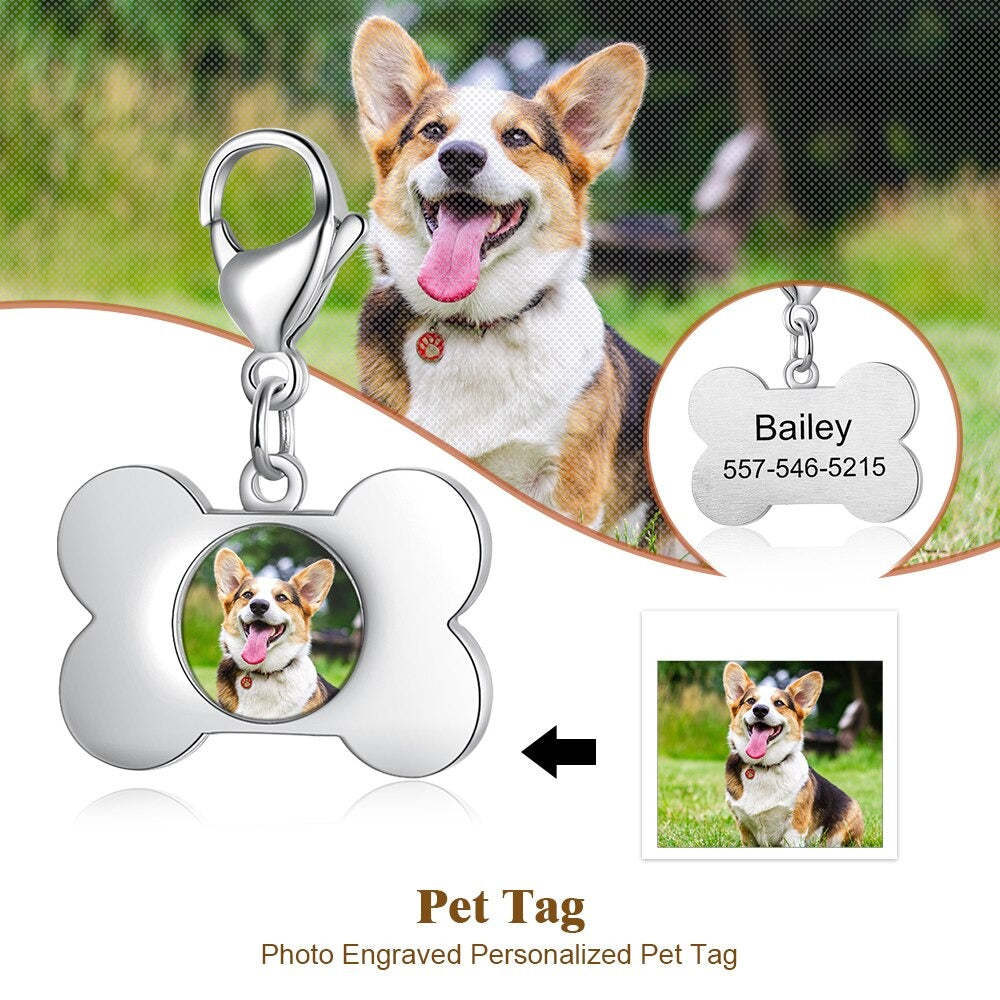 Personalized Photo Pet ID Tag Keychain-Florence Scovel