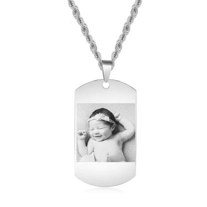Personalized 1 Photo 1 Name 1 Date  Necklace-Florence Scovel