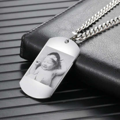 Personalized 1 Photo 1 Name 1 Date  Necklace-Florence Scovel