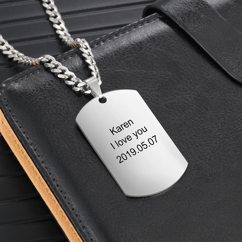 Personalized 1 Photo 1 Name 1 Date  Necklace-Florence Scovel