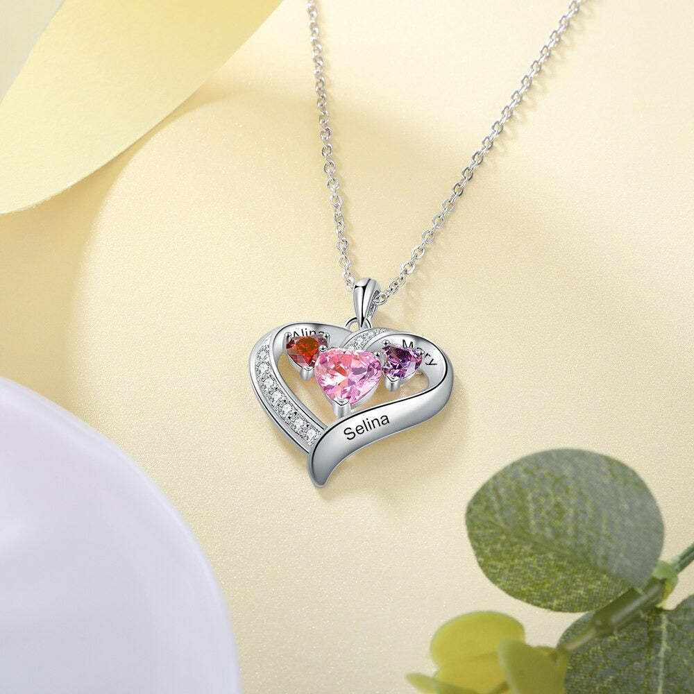 Personalized Name Engraved Heart Necklace-Florence Scovel