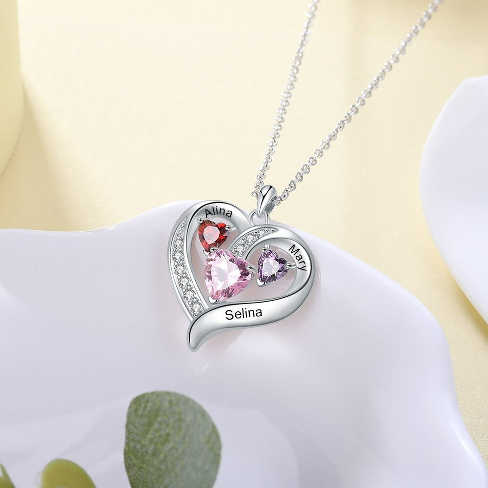 Personalized Name Engraved Heart Necklace-Florence Scovel