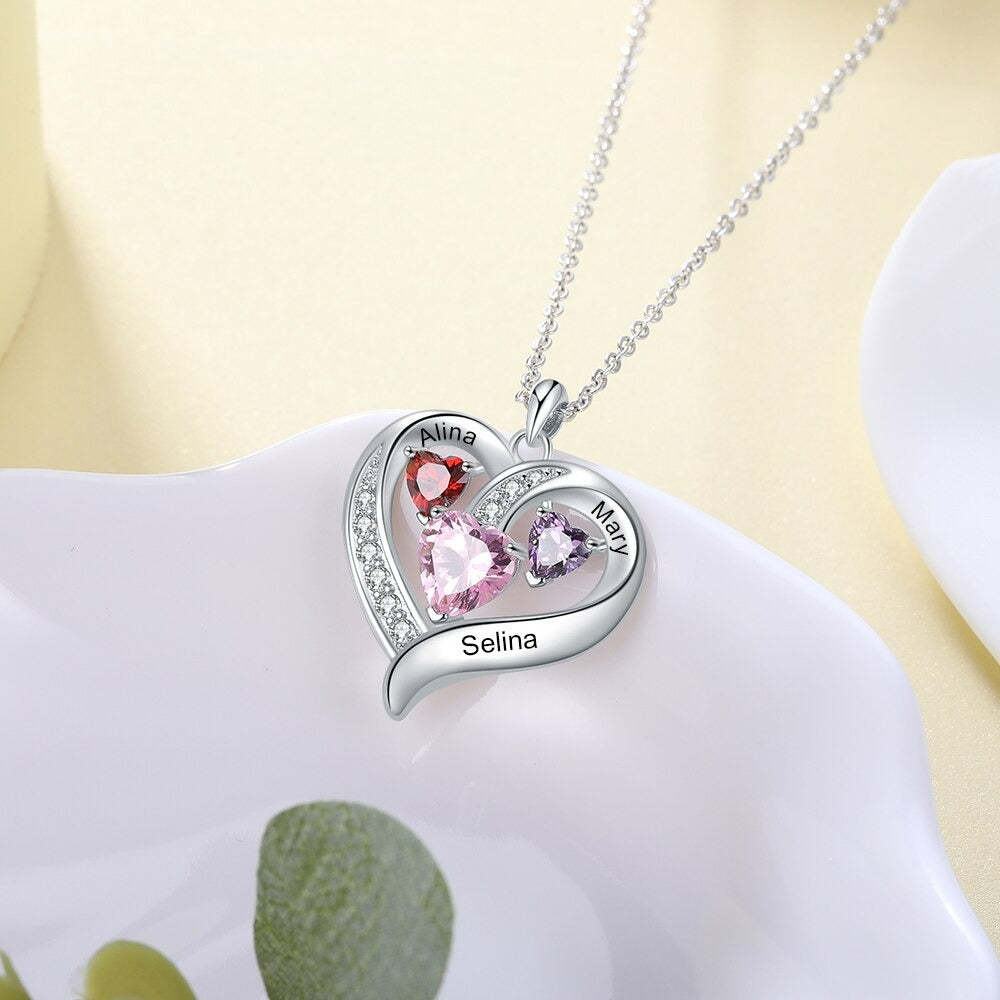 Personalized Name Engraved Heart Necklace-Florence Scovel