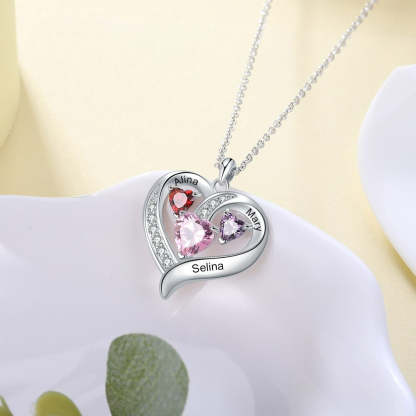 Personalized Name Engraved Heart Necklace-Florence Scovel