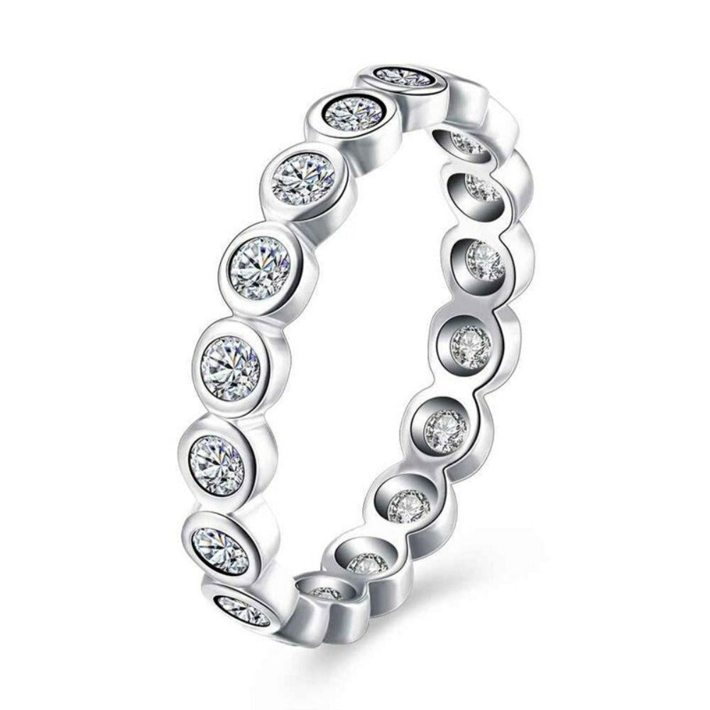 Multiple Zircon Paved Engagement Rings-Florence Scovel