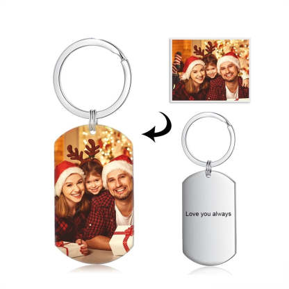 Stainless Steel Personalized Photo Keychain-Florence Scovel