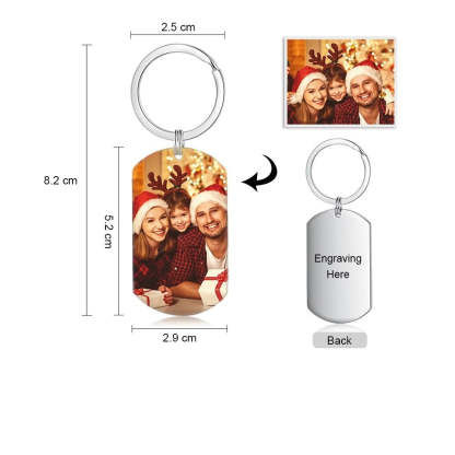 Stainless Steel Personalized Photo Keychain-Florence Scovel