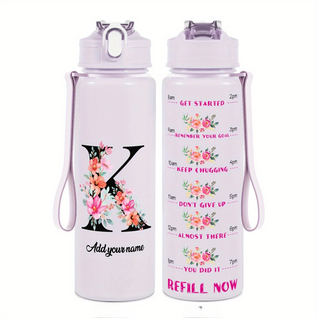 Personalized Water Tracker Bottle With Custom Name