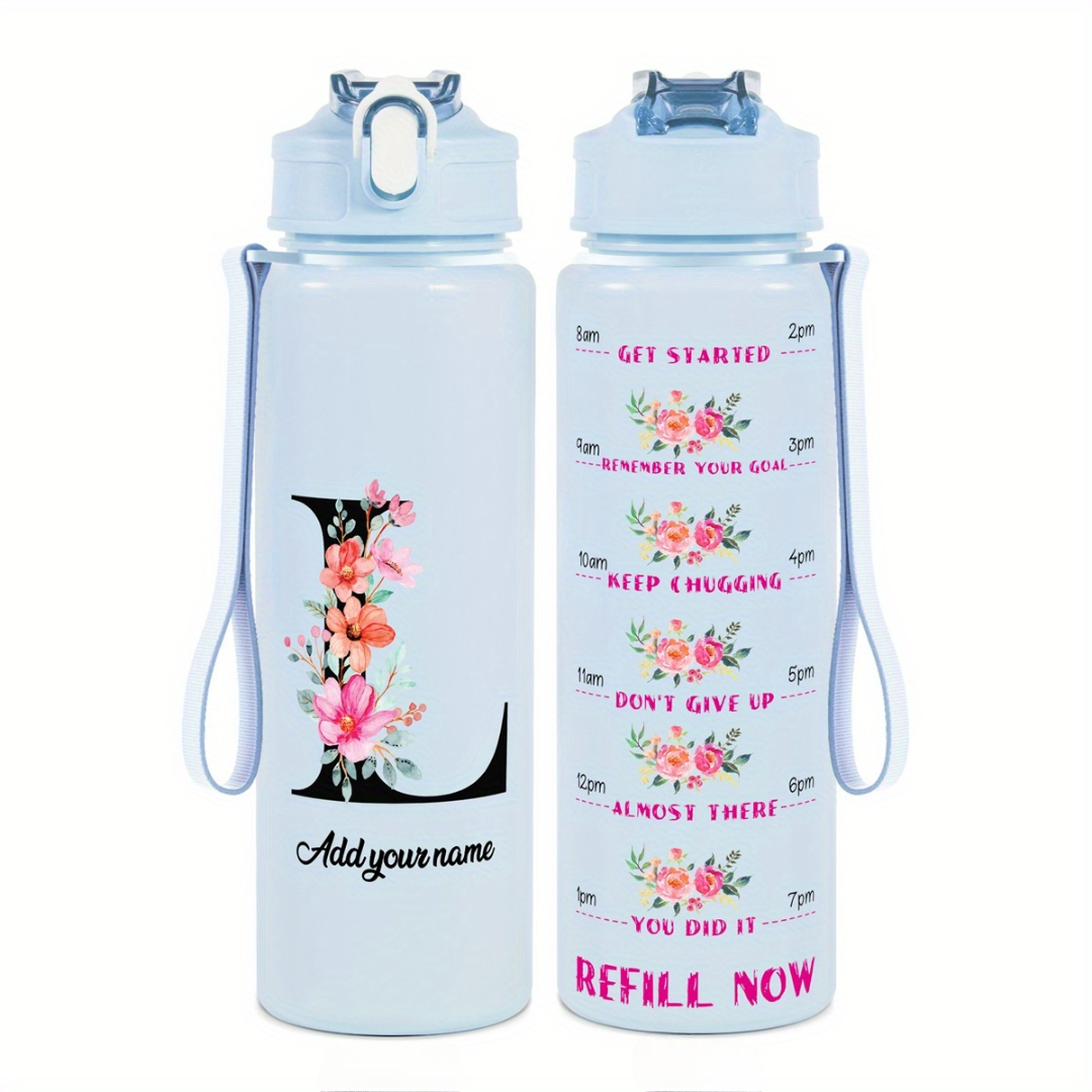 Personalized Water Tracker Bottle With Custom Name