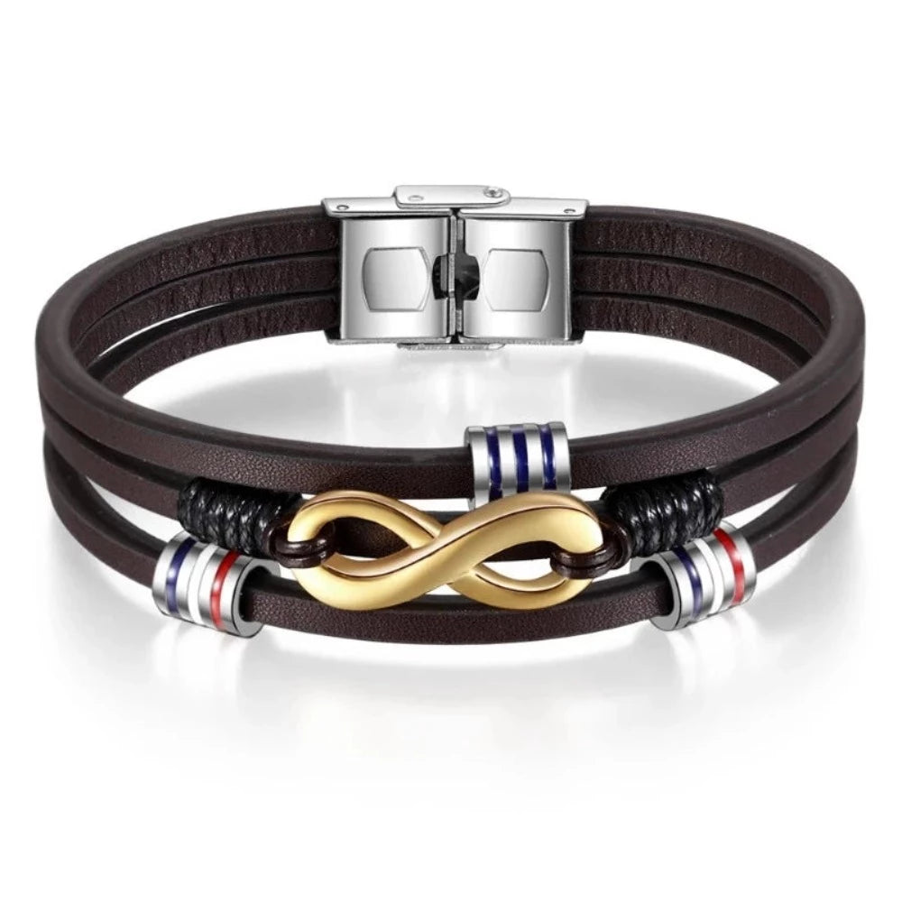 Customized 3-Layers Brown Leather Bracelets-Florence Scovel